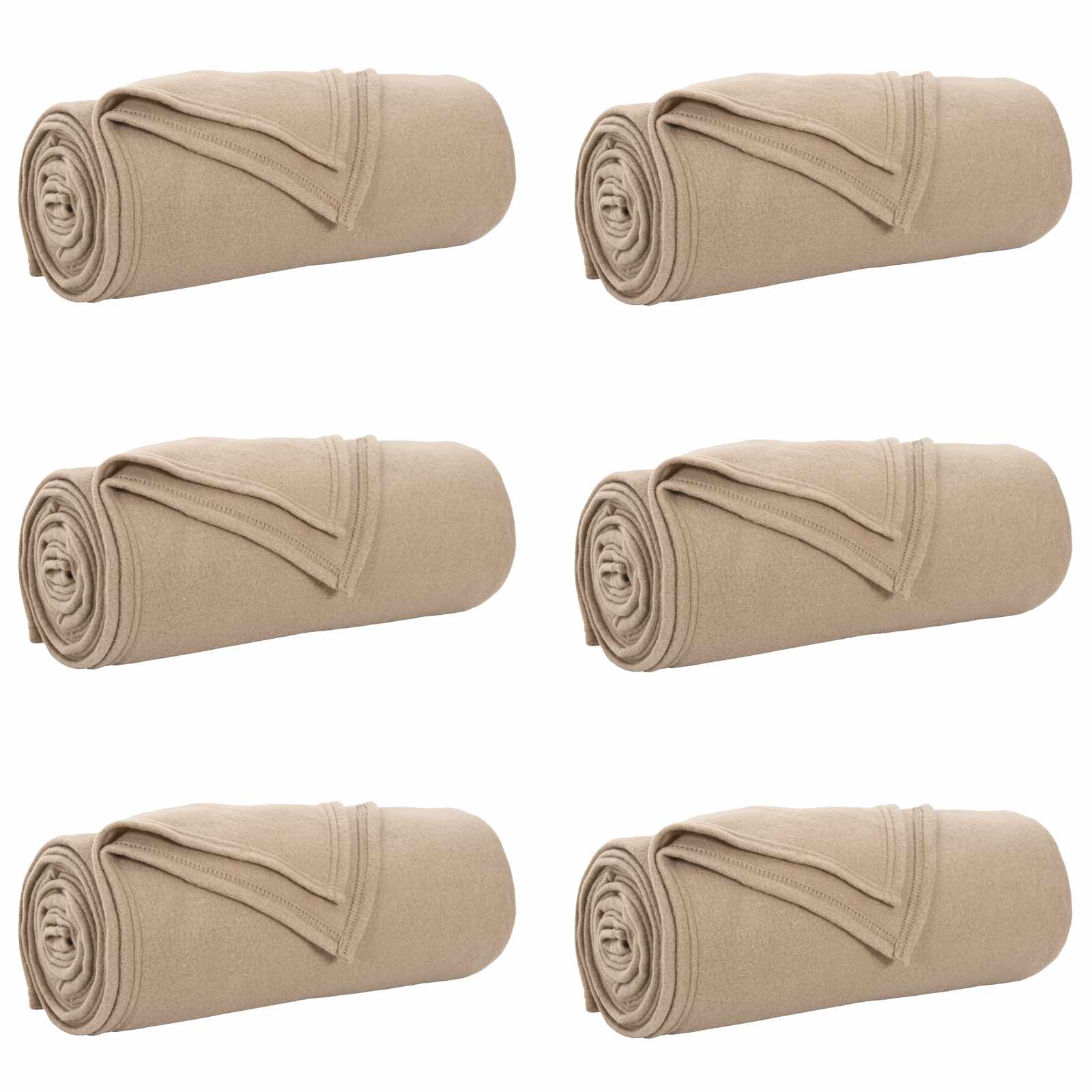 Vidaxl kleden 6 pcs kameel 170 x 130 cm fleece