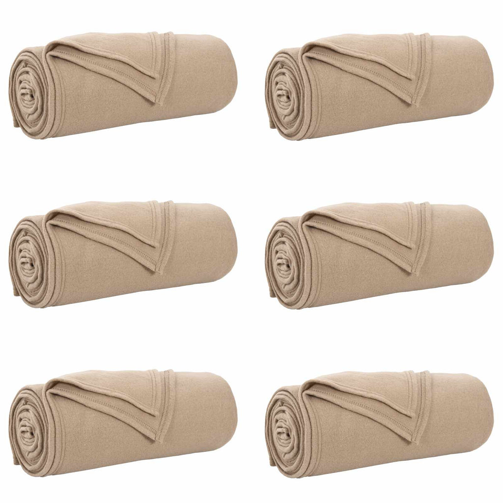 Vidaxl kleden 6 pcs kameel 270 x 240 cm fleece