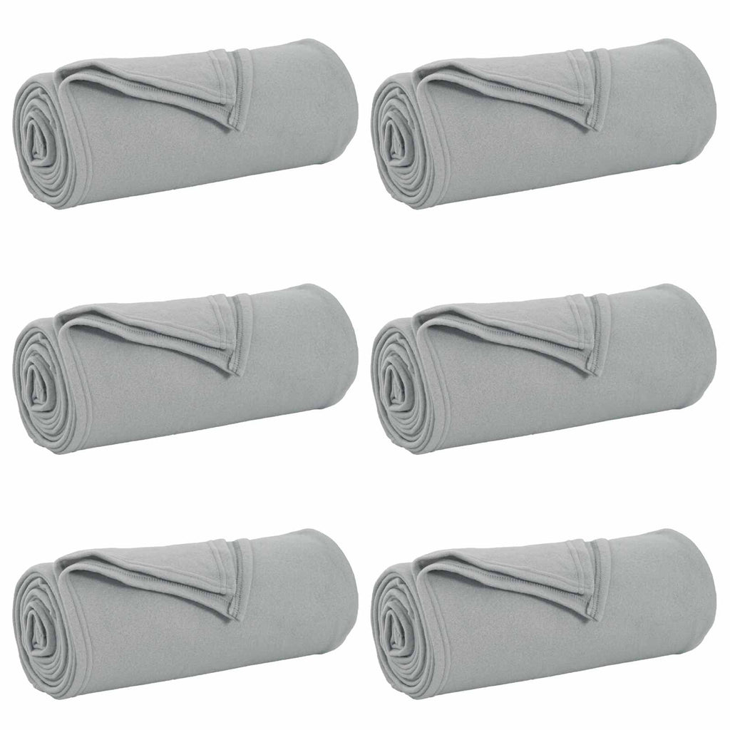 Vidaxl kleden 6 pcs grijs 170 x 130 cm fleece