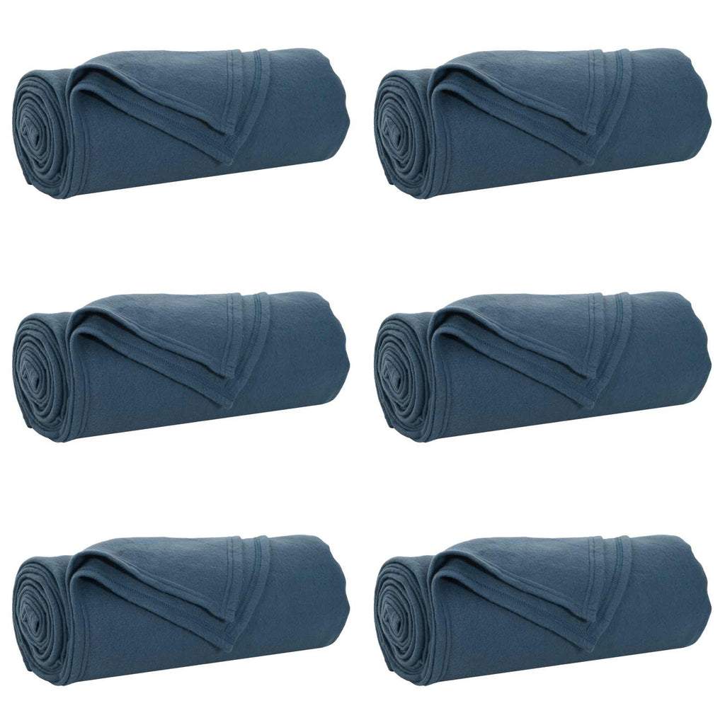 Vidaxl kleden 6 pcs marineblauw 170 x 130 cm fleece