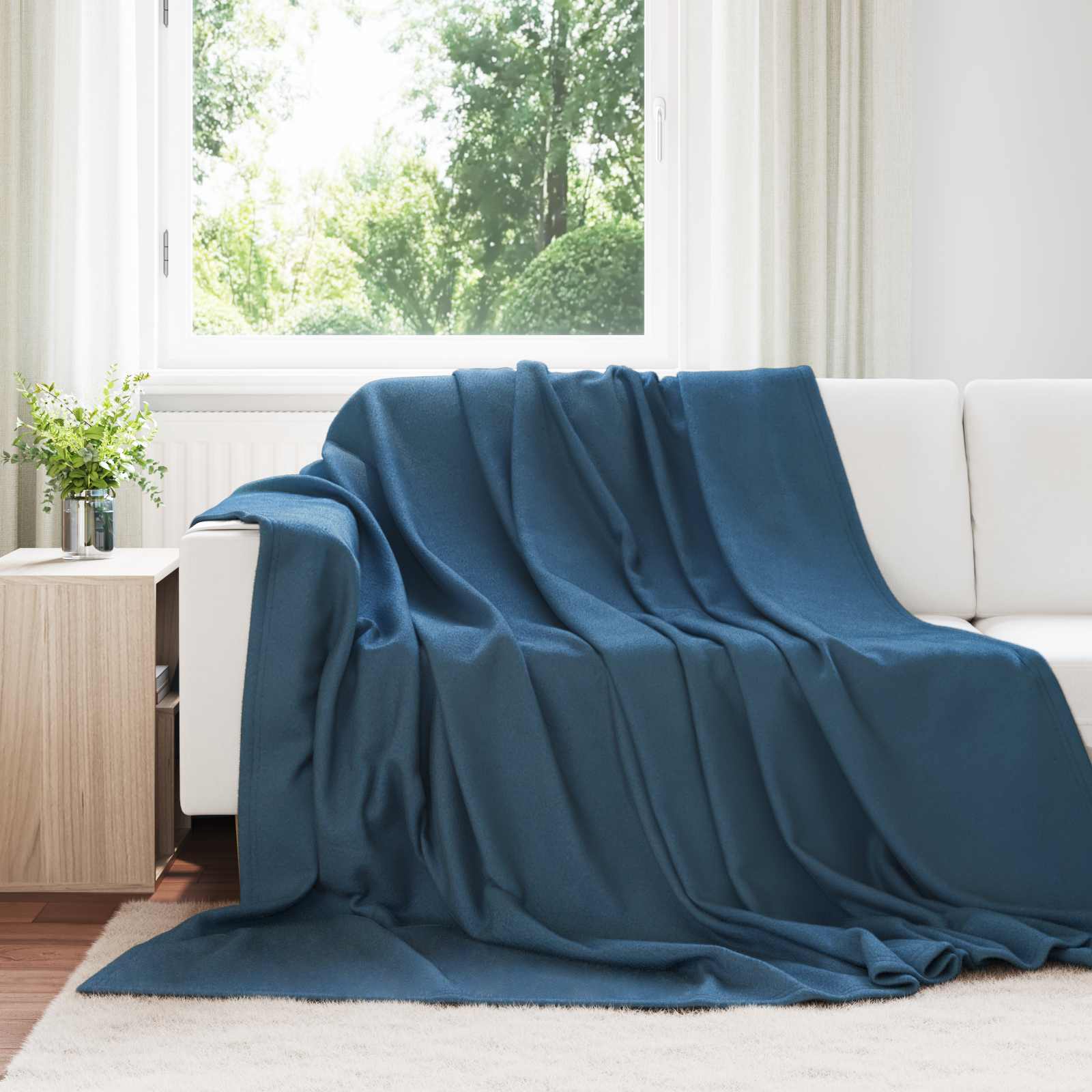 Vidaxl kleden 6 pcs marineblauw 270 x 240 cm fleece