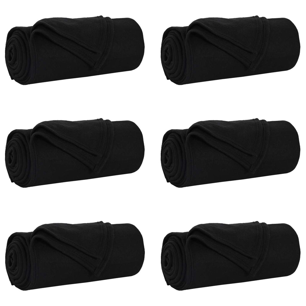 Vidaxl kleden 6 pcs zwart 200 x 150 cm fleece