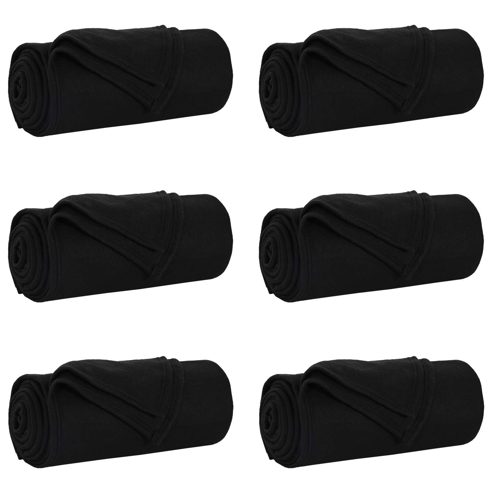 Vidaxl kleden 6 pcs zwart 200 x 150 cm fleece