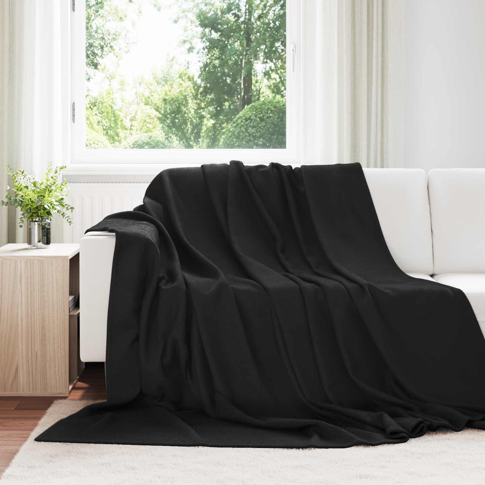 Vidaxl kleden 6 pcs zwart 270 x 240 cm fleece