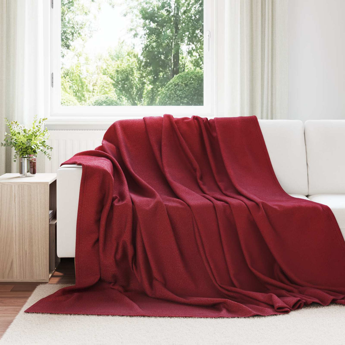 Vidaxl kleden 6 st bordeaux rood 270 x 240 cm 5.08 kg fleece