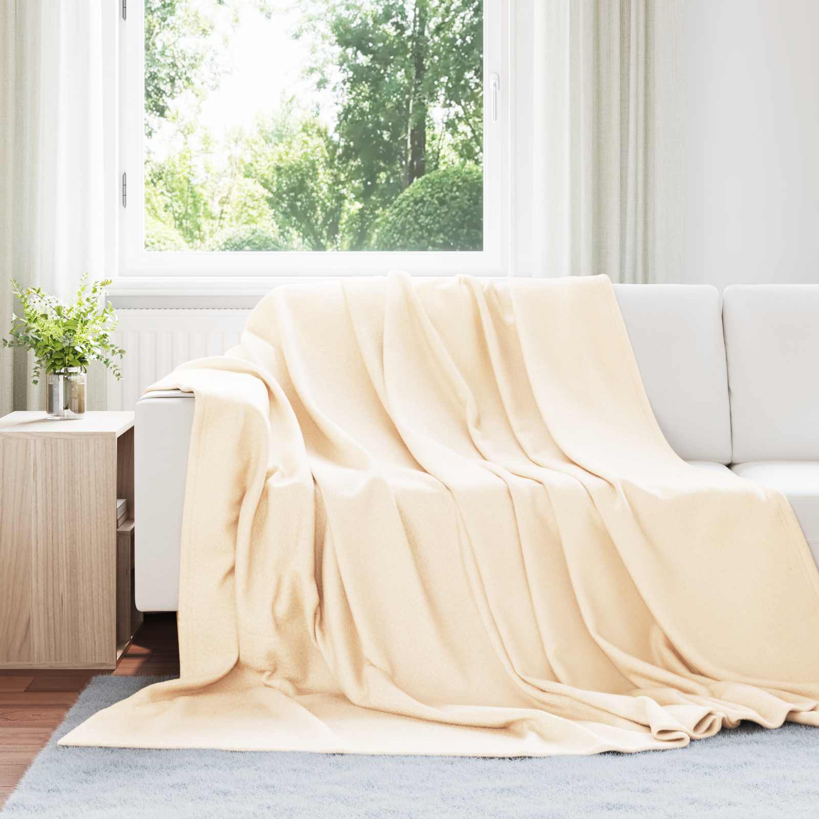 Vidaxl kleden 6 pcs crème 240 x 220 cm fleece