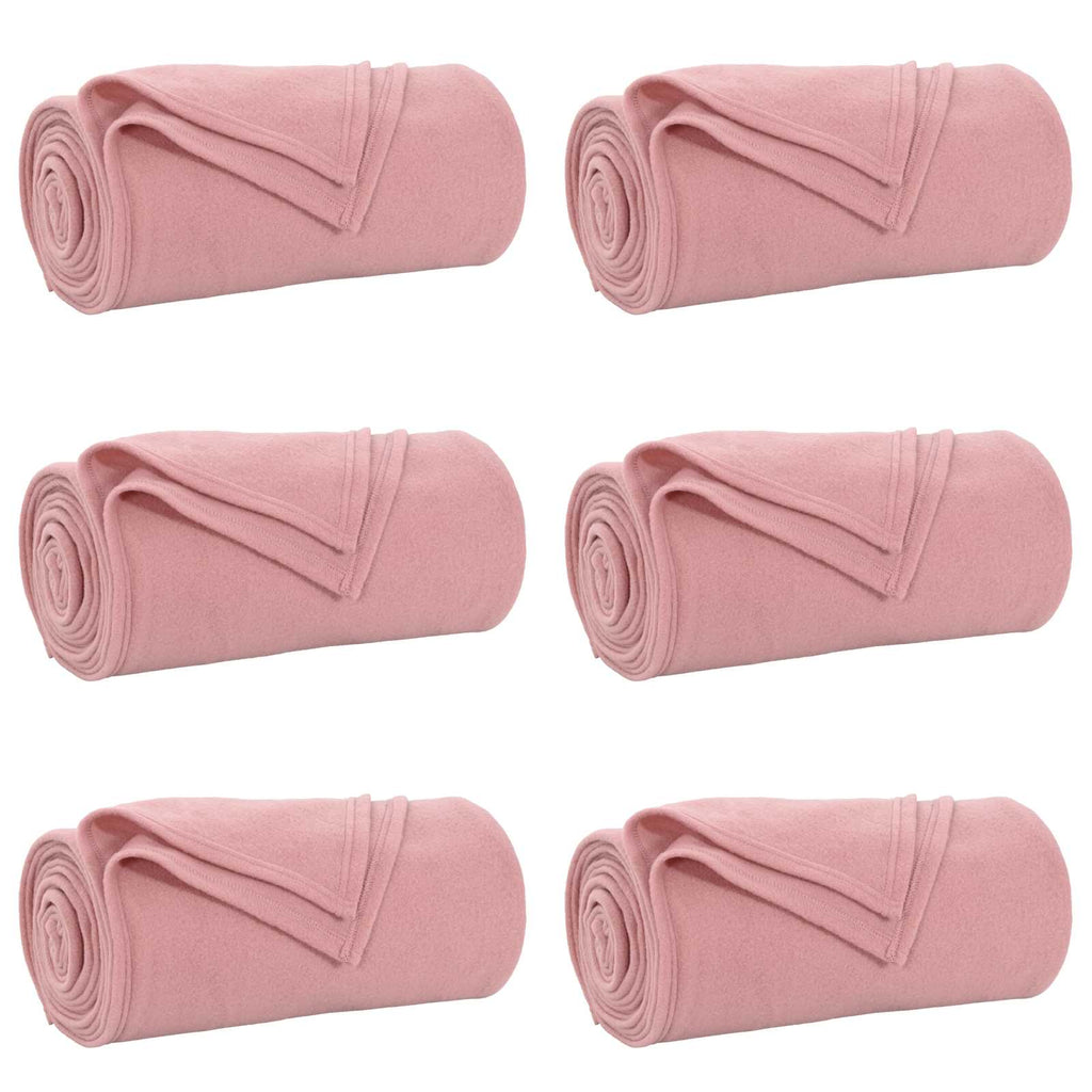 Vidaxl kleden 6 pcs roze 270 x 240 cm fleece