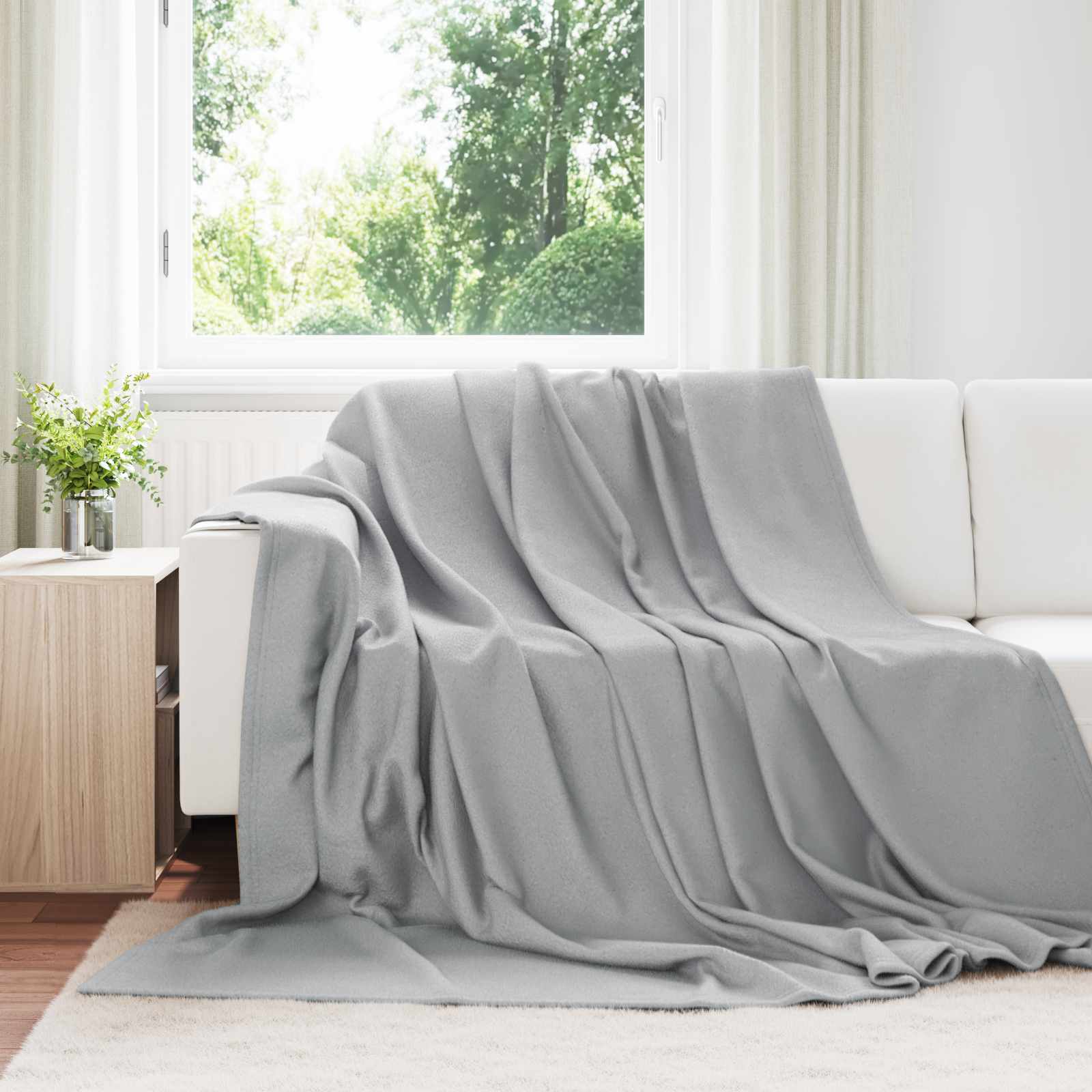 Vidaxl kleden 24 pcs grijs 270 x 240 cm fleece