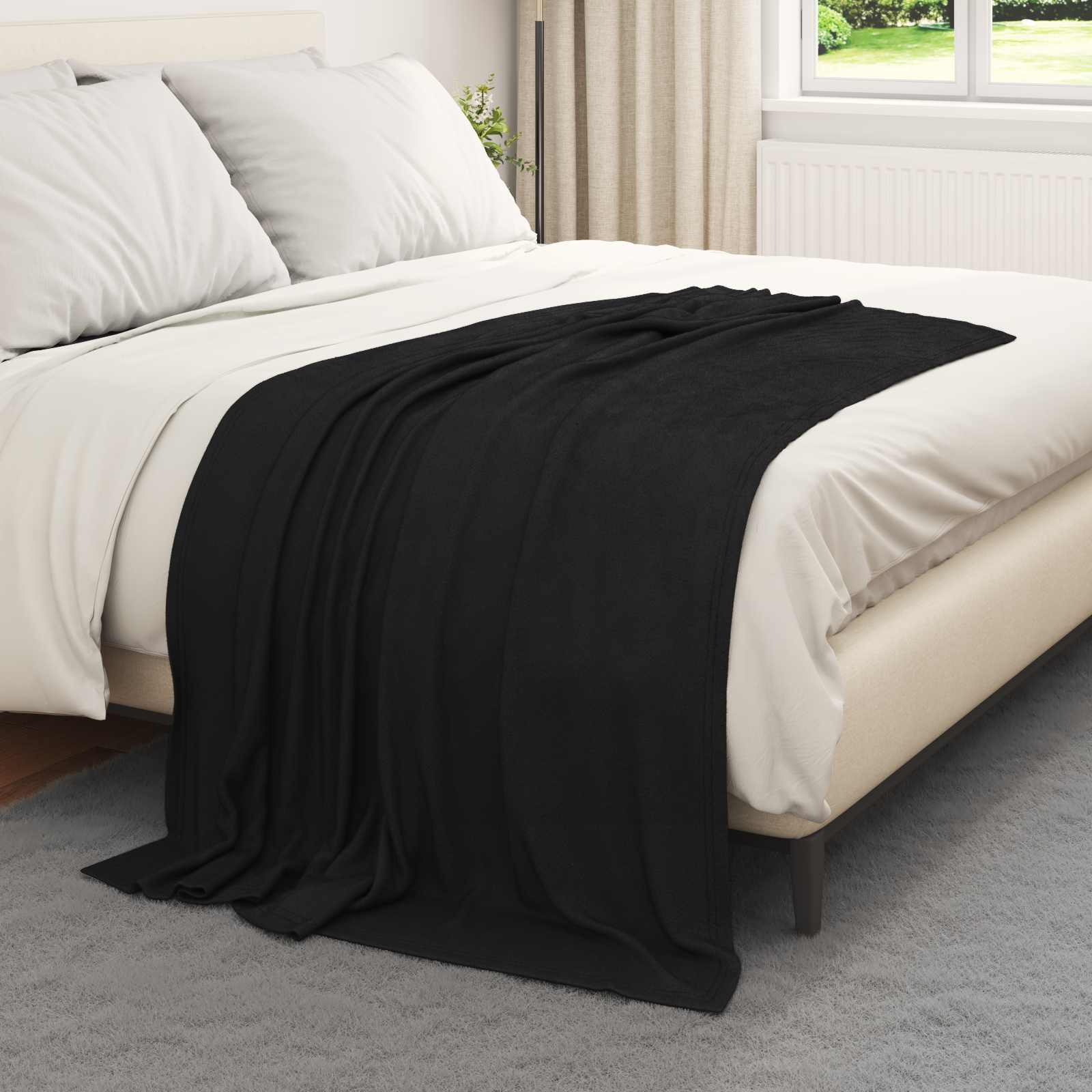 Vidaxl kleden 24 pcs zwart 170 x 130 cm fleece