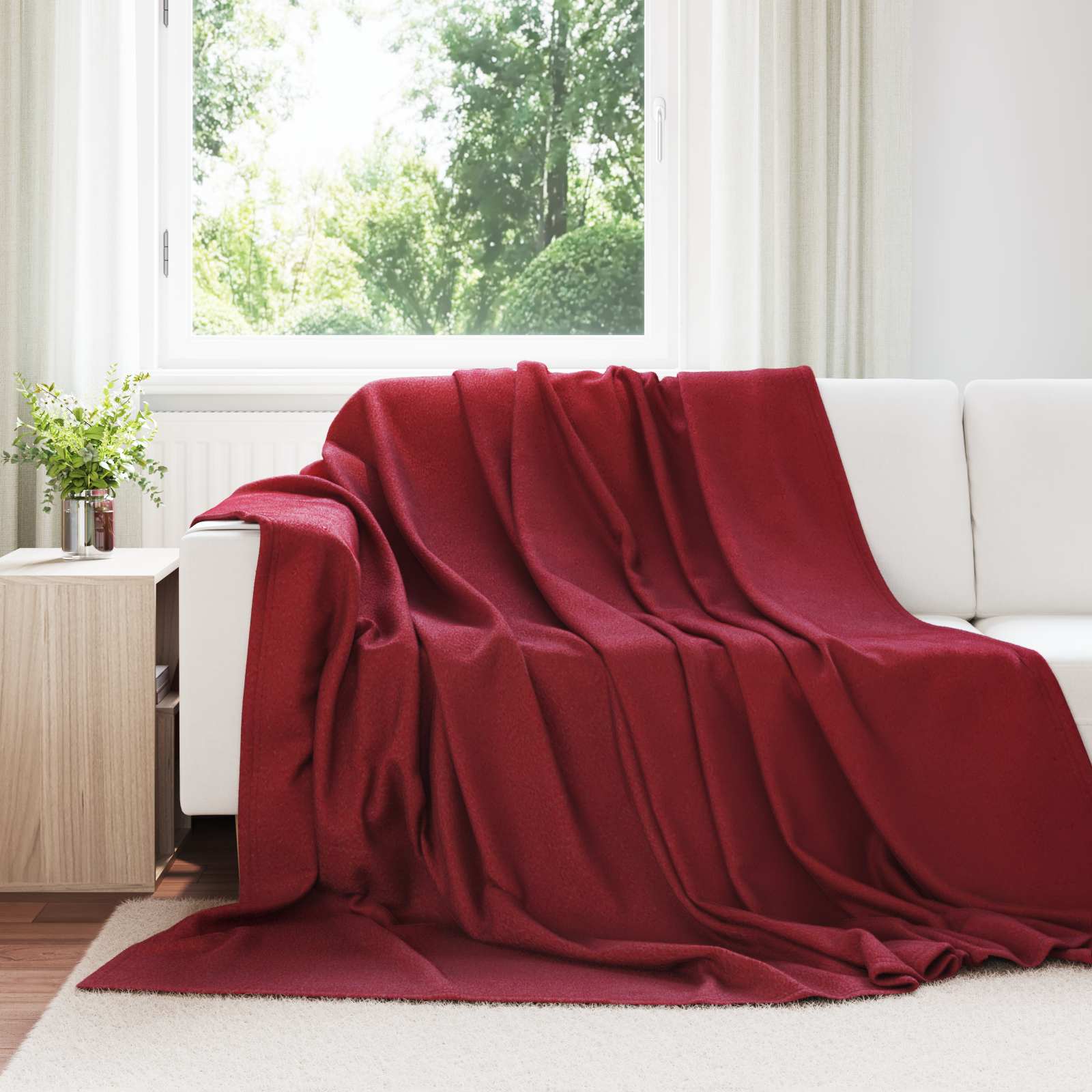 Vidaxl kleden 24 pcs bordeaux rood 270 x 240 cm fleece