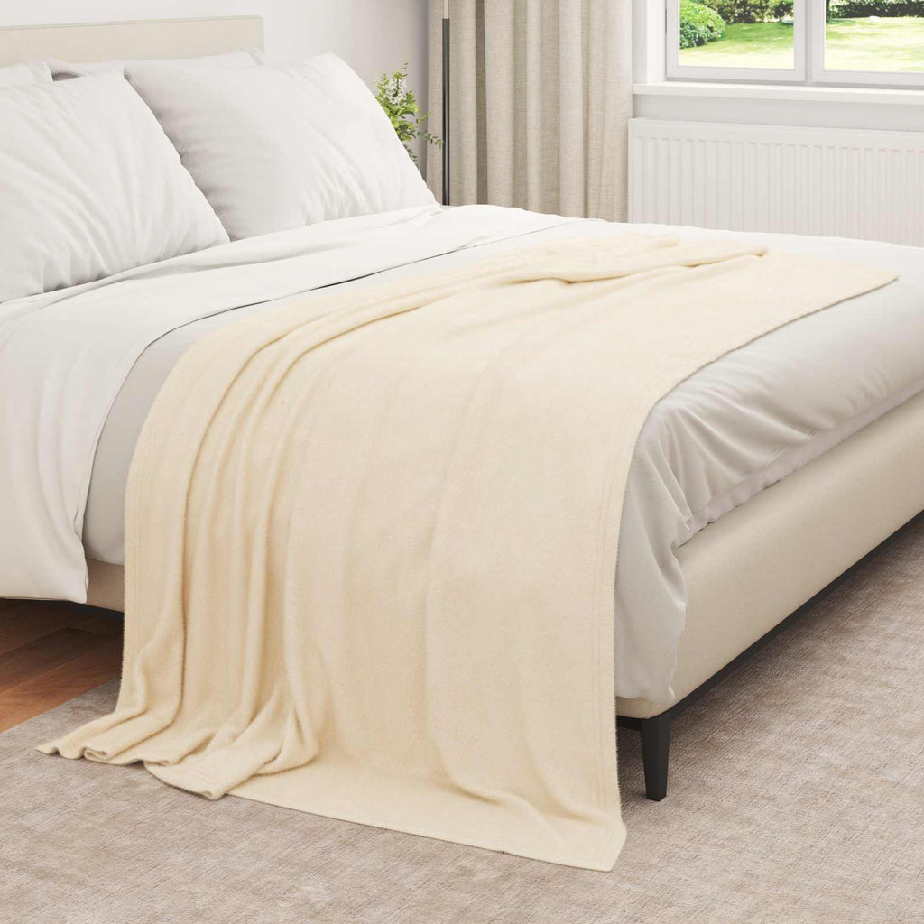 Vidaxl plaid crèmekleurig 210 x 140 cm 0,41 kg fleece