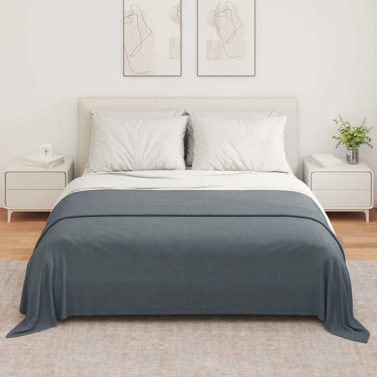 Vidaxl plaid donkergrijs 280 x 210 cm 0,84 kg fleece