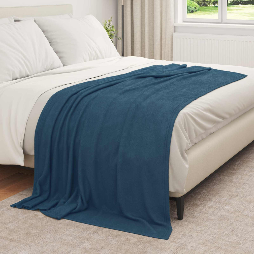 Vidaxl gooi deken marineblauw 210 x 140 cm fleece