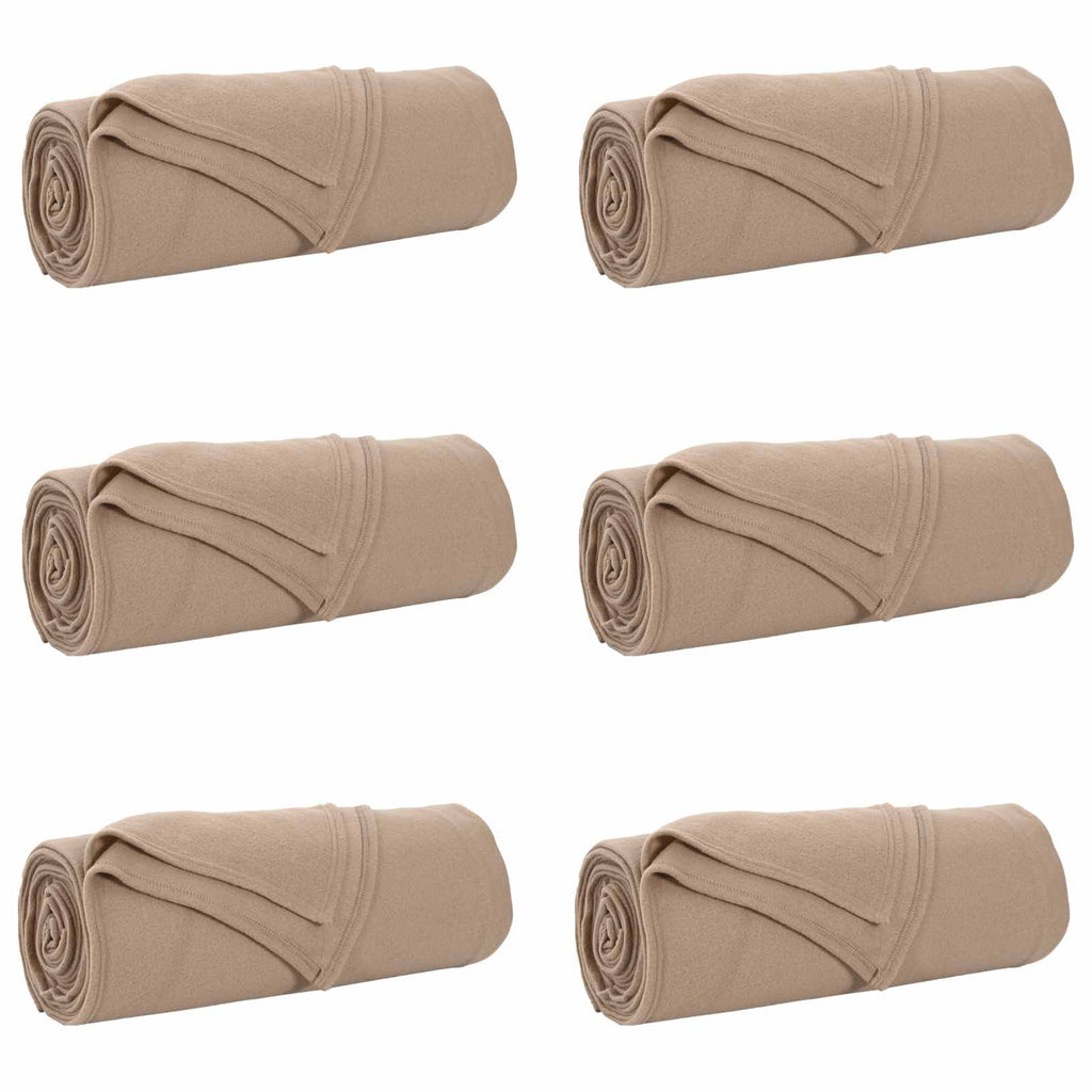 Vidaxl kleden 6 pcs kameel 210 x 140 cm fleece