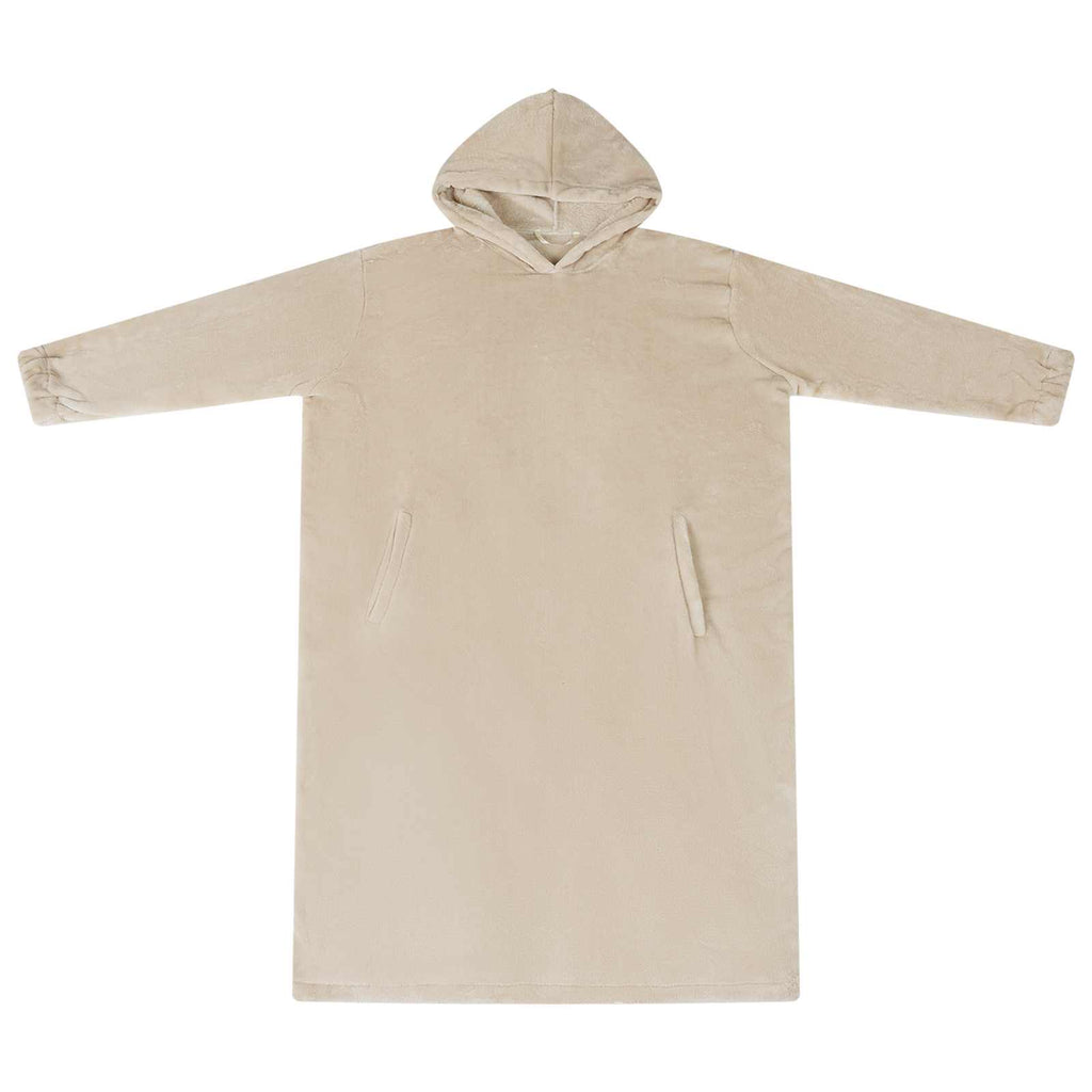 Vidaxl deken hoodie beige m flanel
