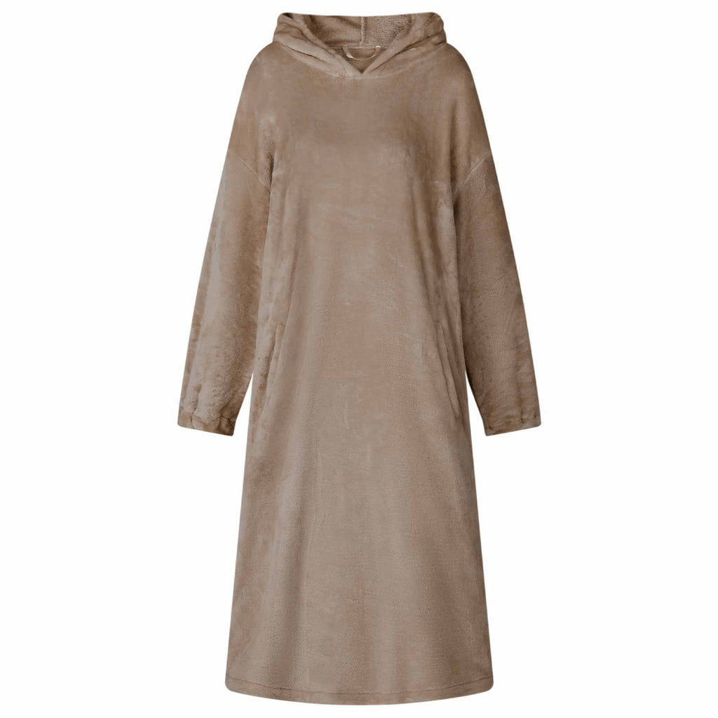 Vidaxl deken hoodie kameel l flanel