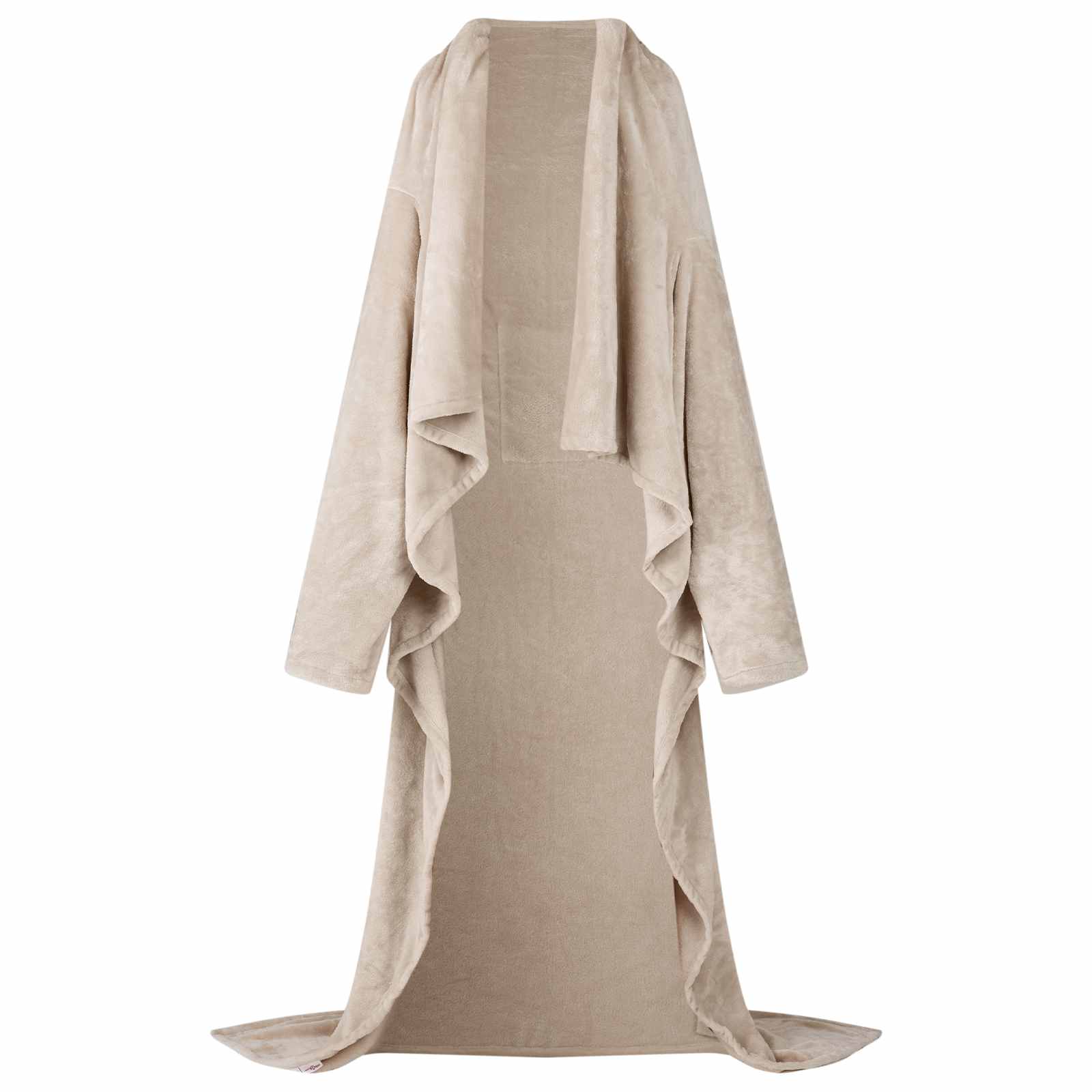 Vidaxl deken hoodie beige f flanel