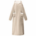 Vidaxl deken hoodie beige l fleece en flanel
