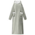 Vidaxl deken hoodie grijs m fleece en flanel