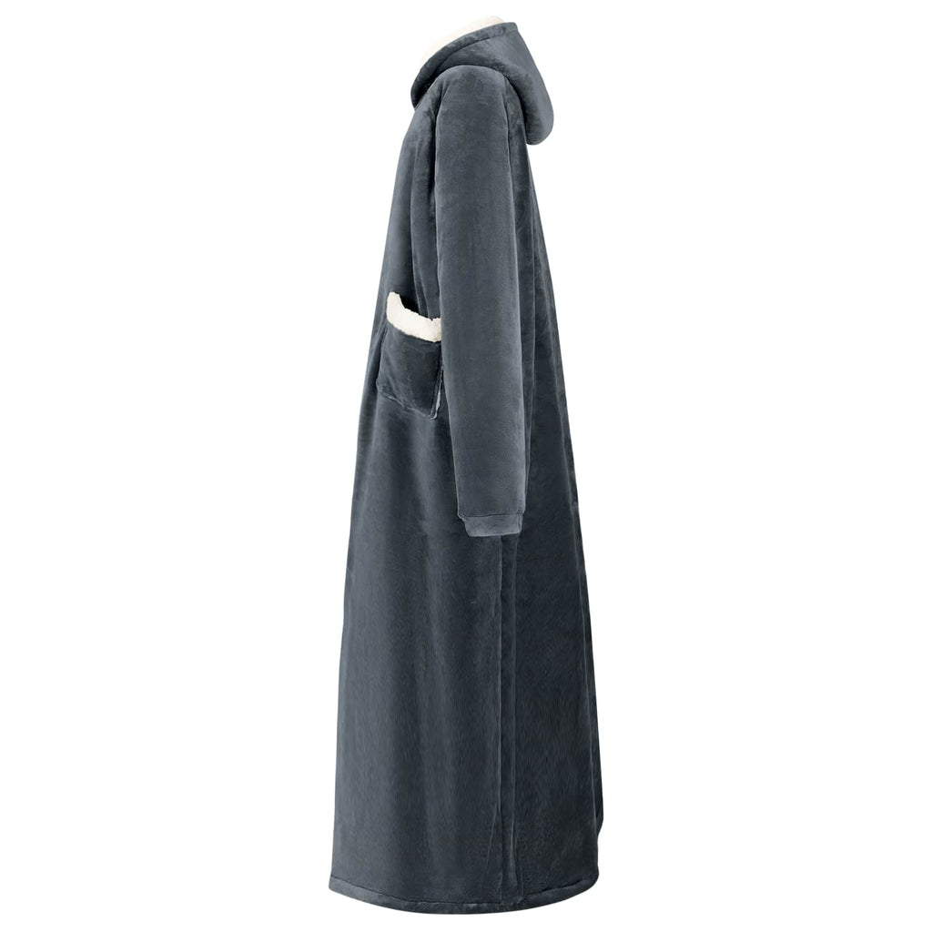 Vidaxl deken hoodie marineblauw m fleece en flanel