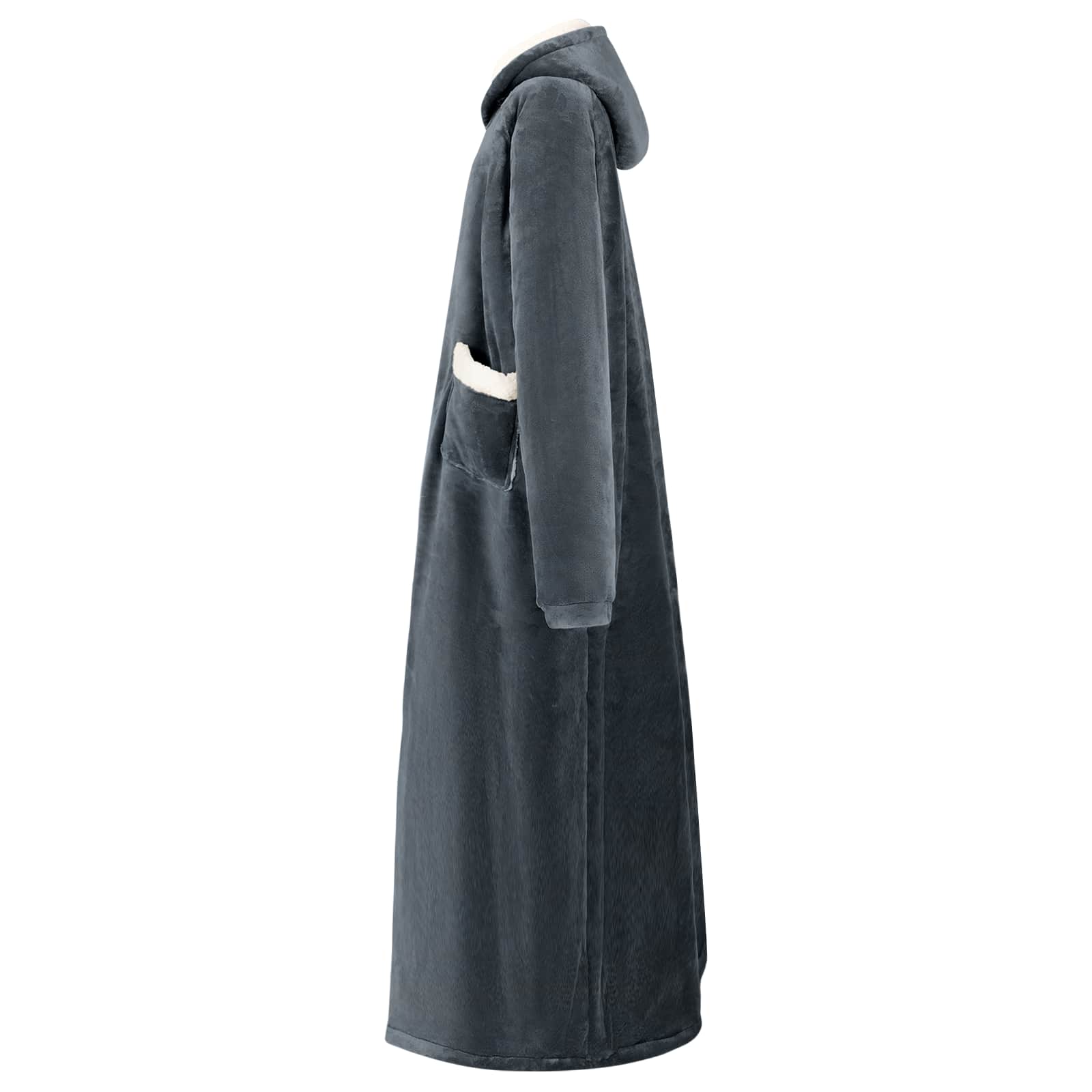Vidaxl deken hoodie marineblauw m fleece en flanel