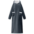 Vidaxl deken hoodie marineblauw l fleece en flanel