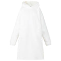 Vidaxl deken hoodie wit m fleece en flanel