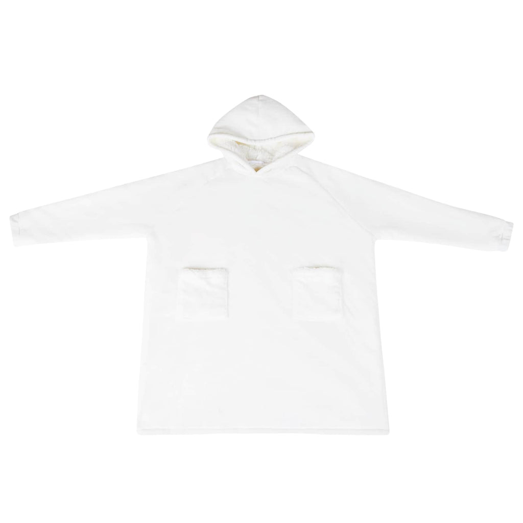 Vidaxl deken hoodie wit l fleece en flanel