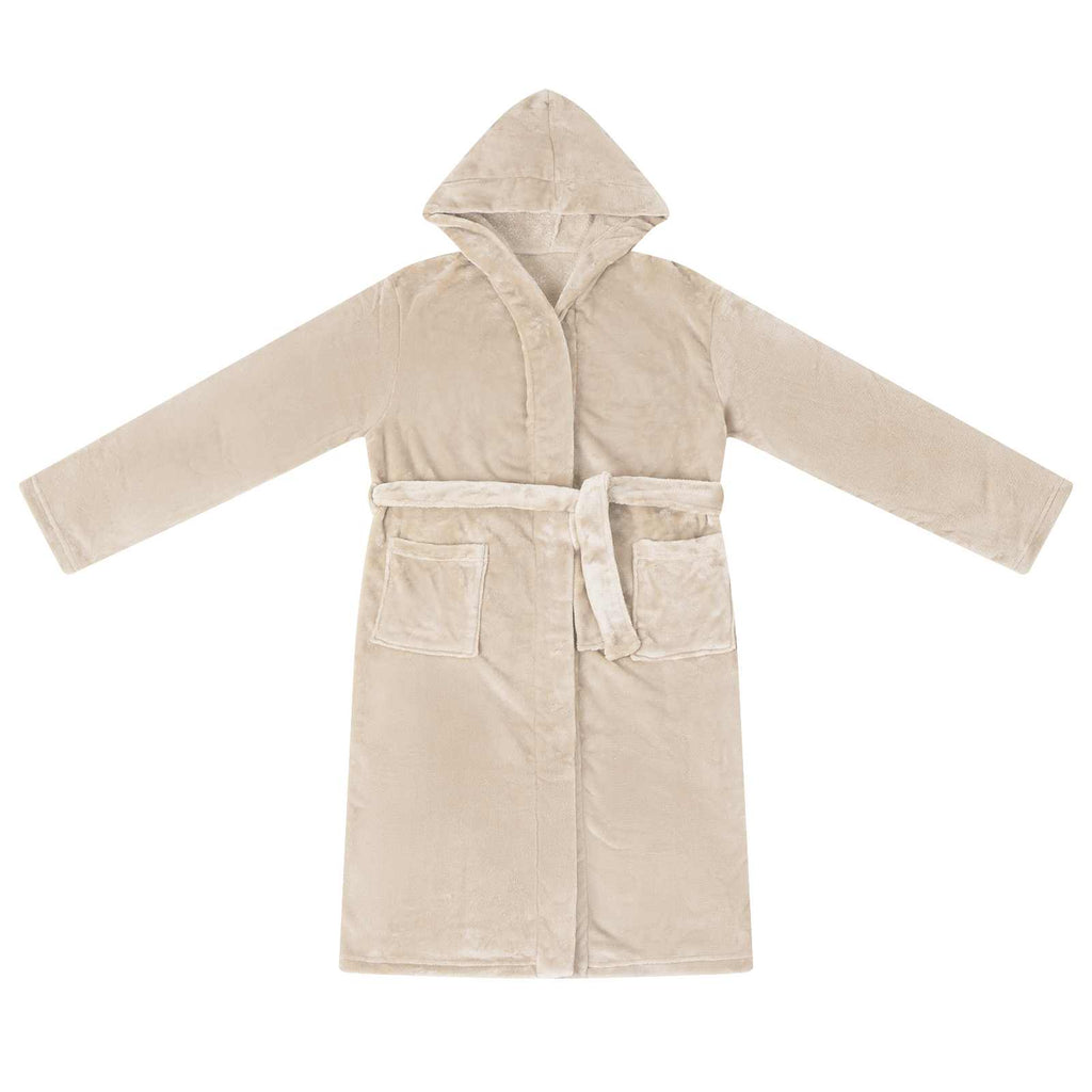 Vidaxl badjas hoodie beige m flanel
