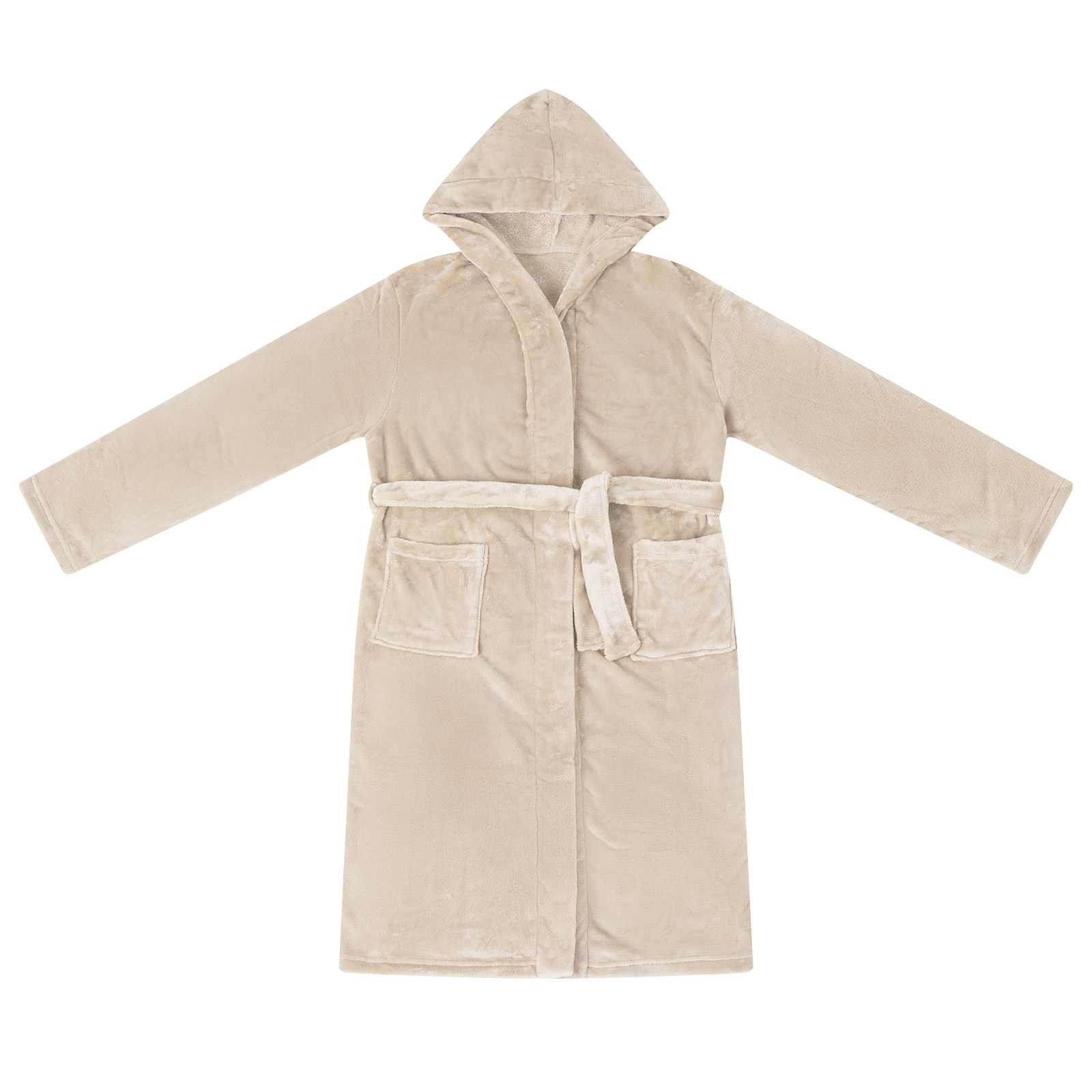 Vidaxl badjas hoodie beige xxxl flanel