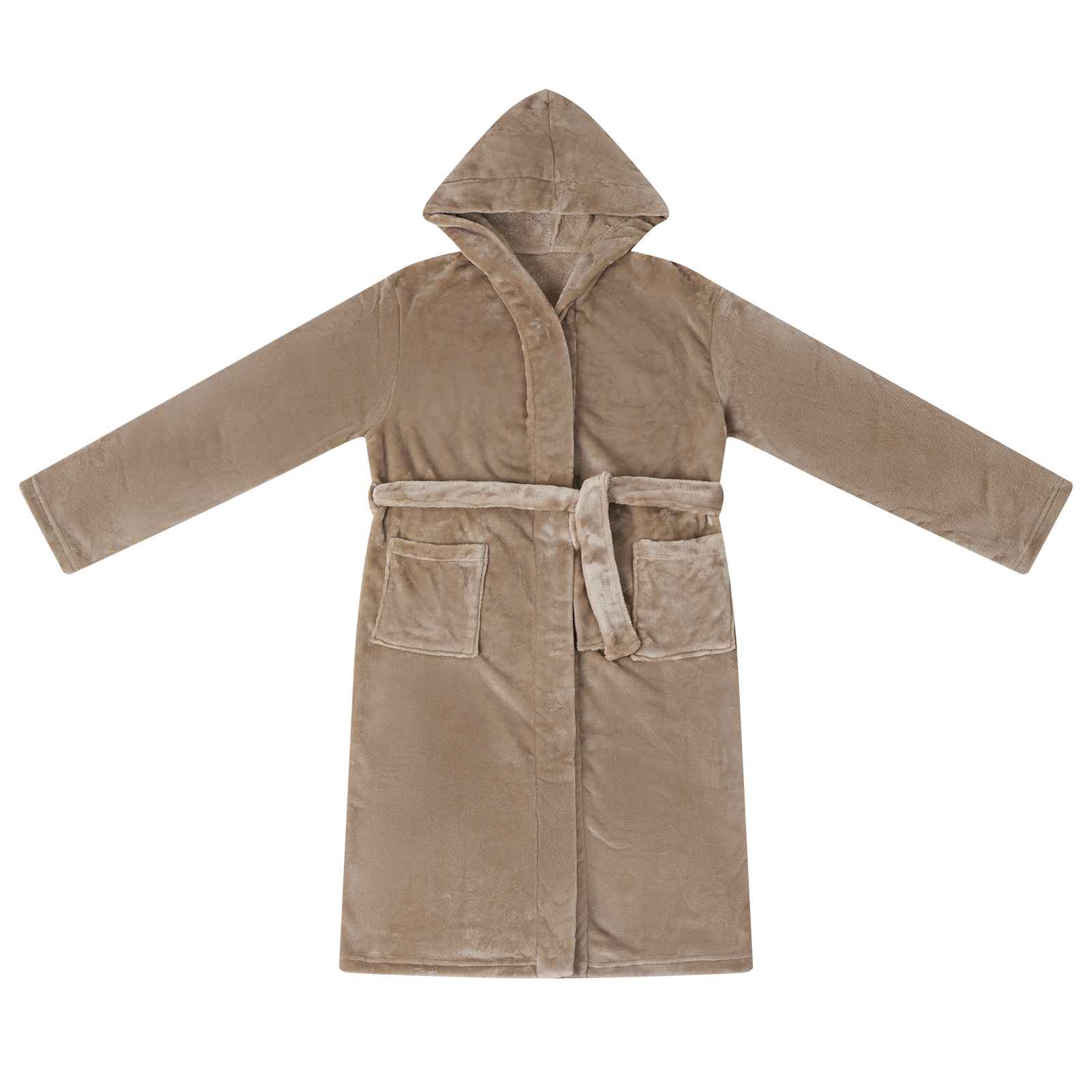 Vidaxl badjas hoodie kameel l flanel