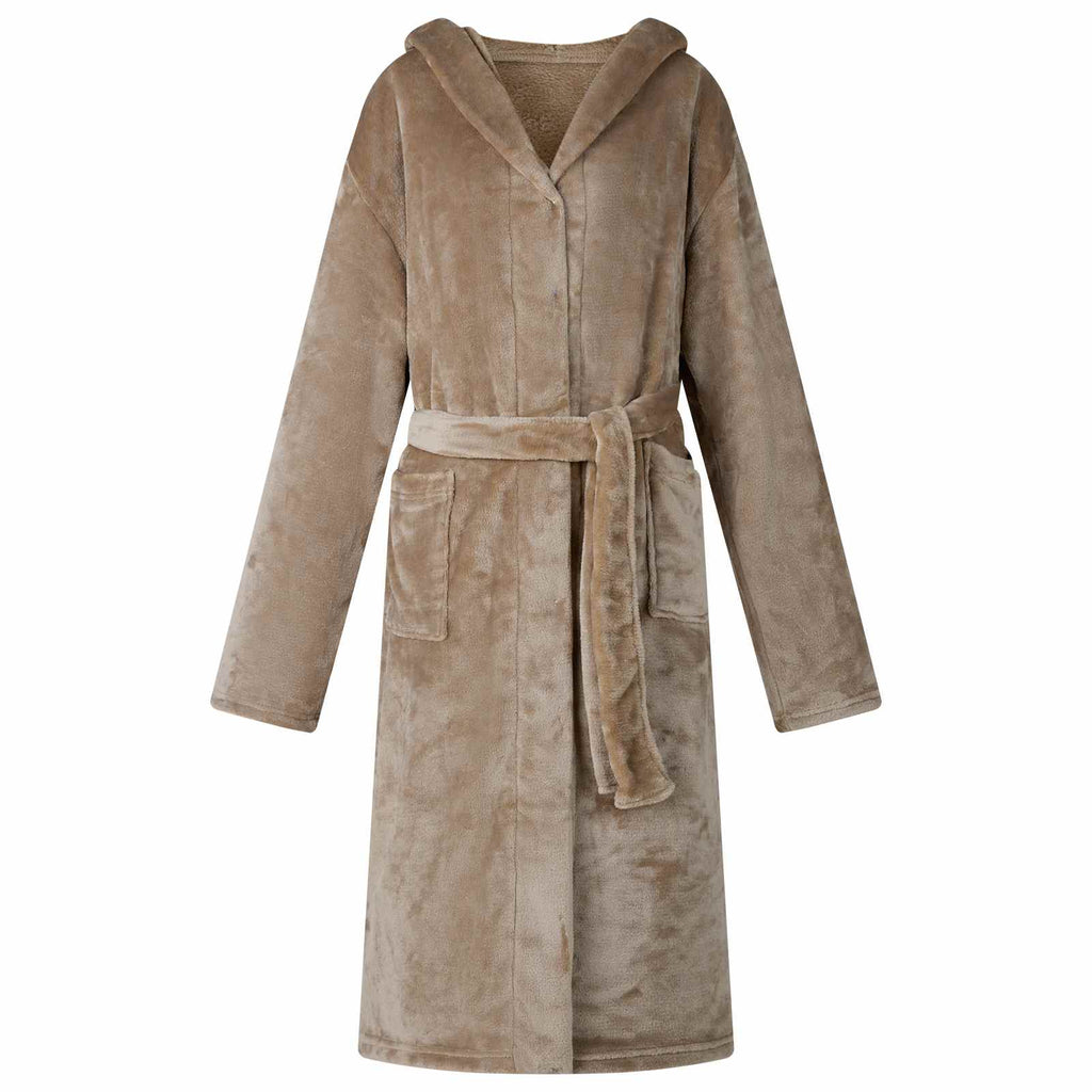Vidaxl badjas hoodie kameel xxl flanel