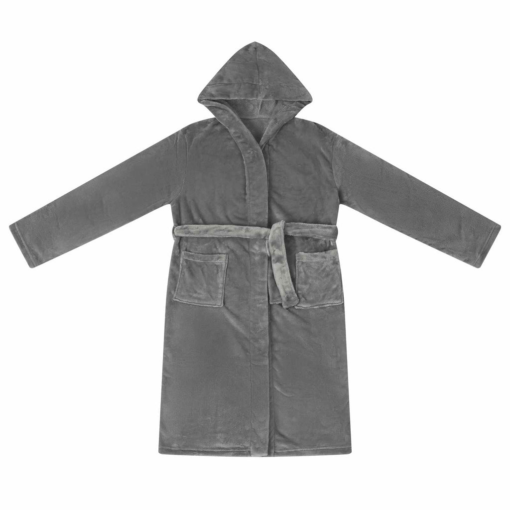 Vidaxl badjas hoodie donkergrijs xl flanel