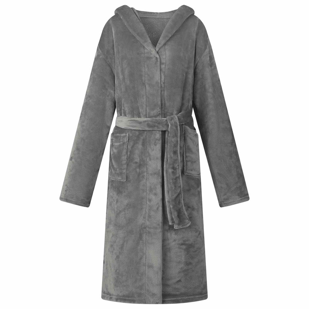 Vidaxl badjas hoodie donkergrijs xxl flanel