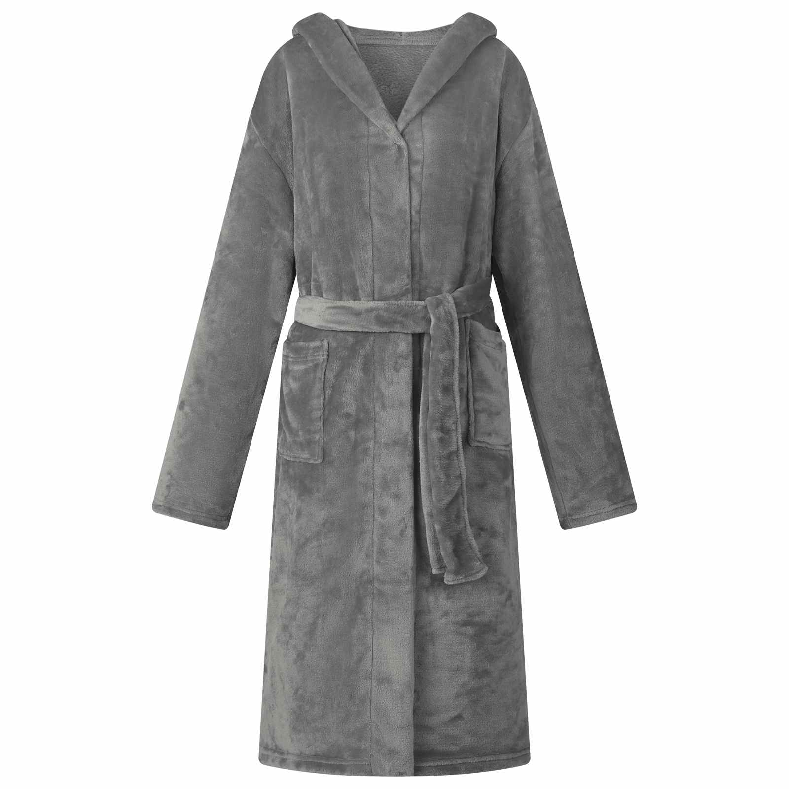 Vidaxl badjas hoodie donkergrijs xxl flanel
