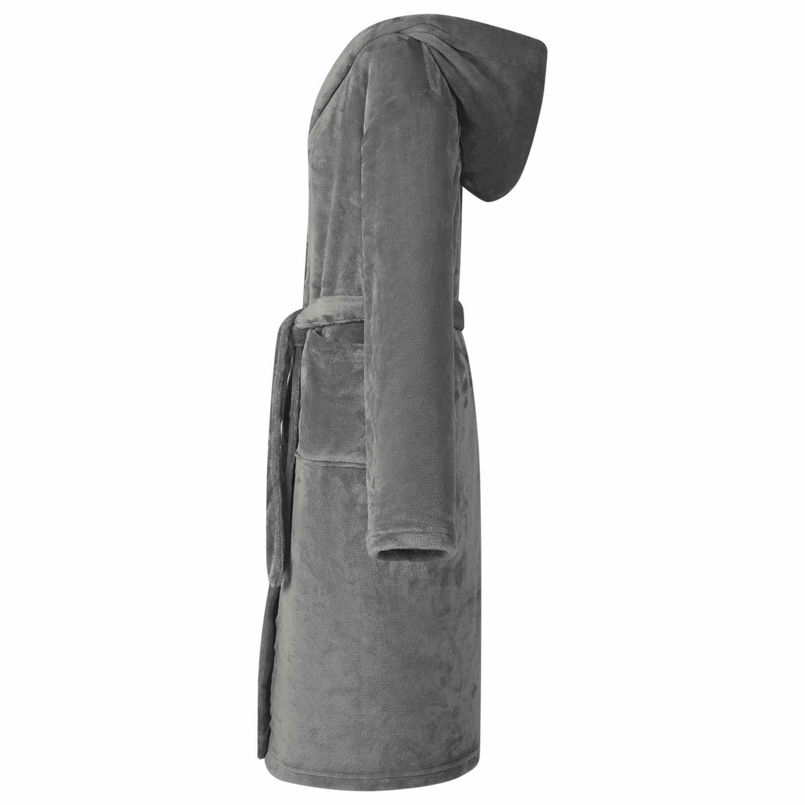 Vidaxl badjas hoodie donkergrijs xxl flanel