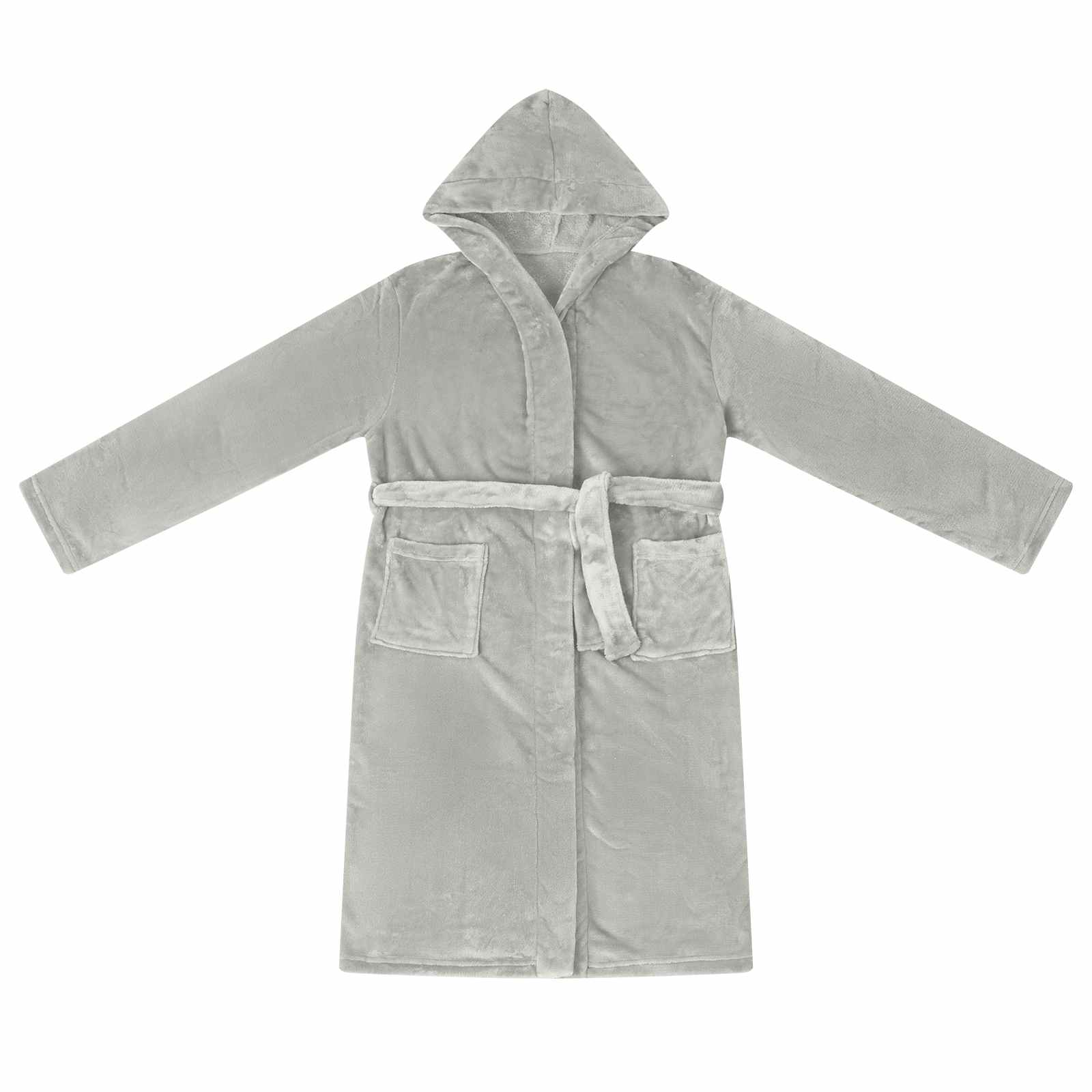 Vidaxl badjas hoodie grijs xxl flanel