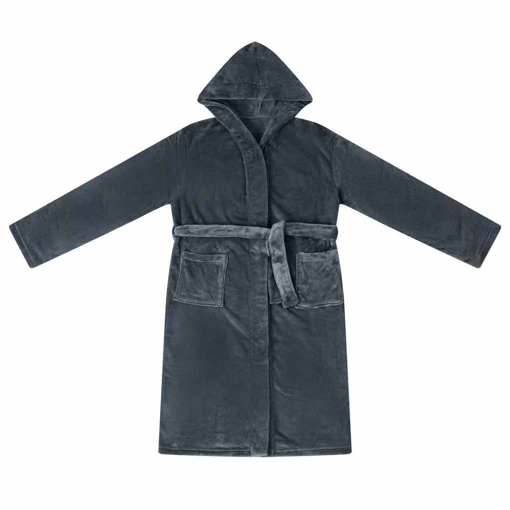 Vidaxl badjas hoodie marineblauw s flanel