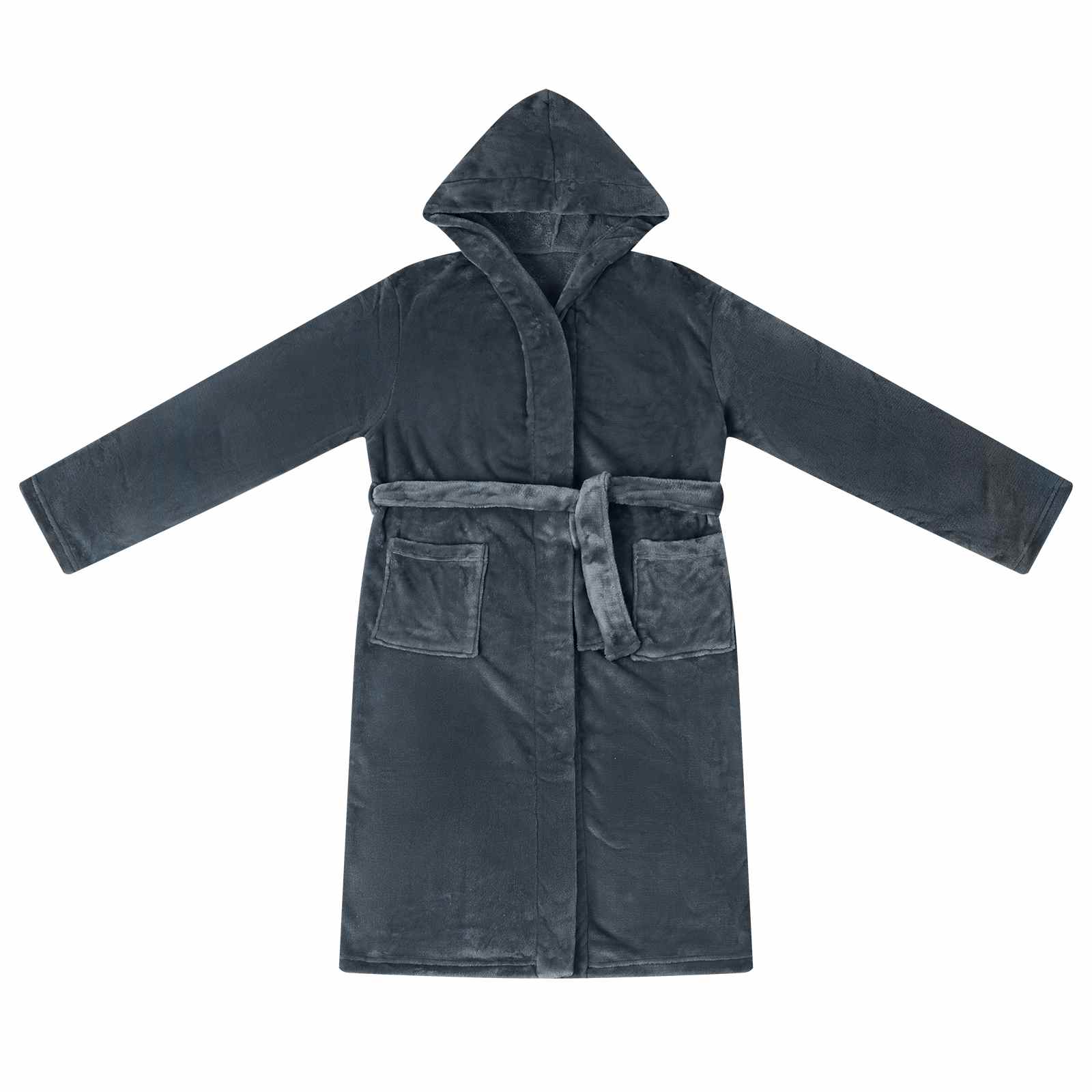 Vidaxl badjas hoodie marineblauw m flanel