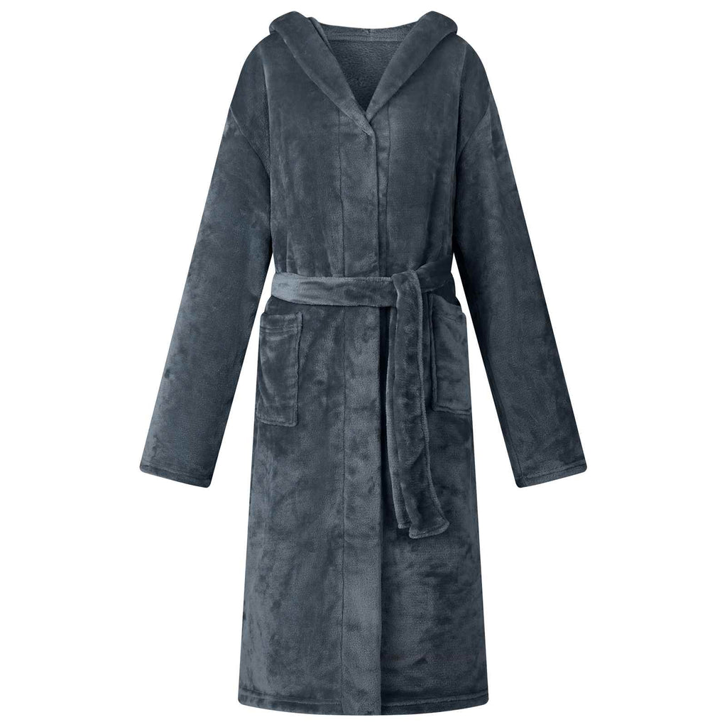 Vidaxl badjas hoodie marineblauw l flanel