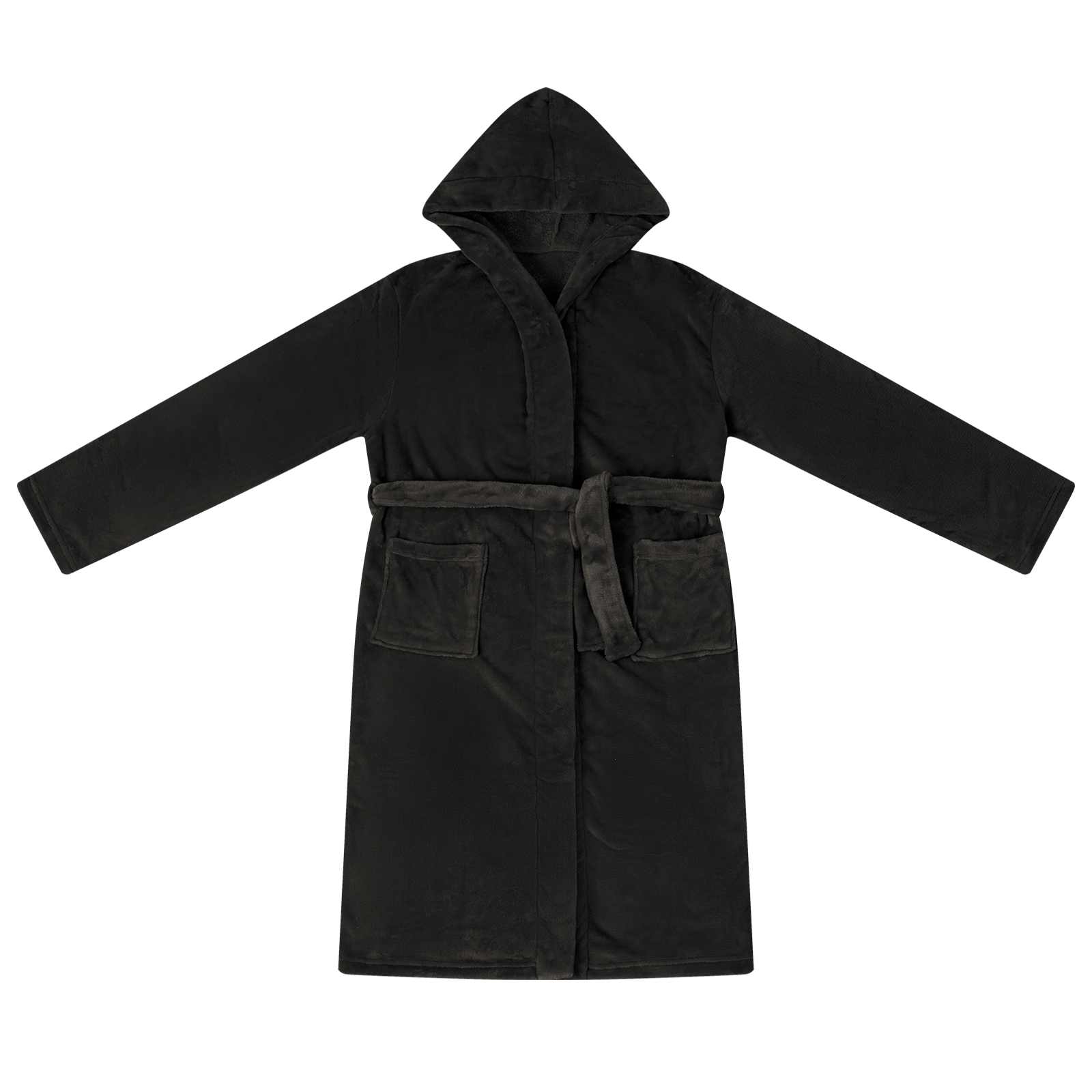 Vidaxl badjas hoodie zwart xl flanel