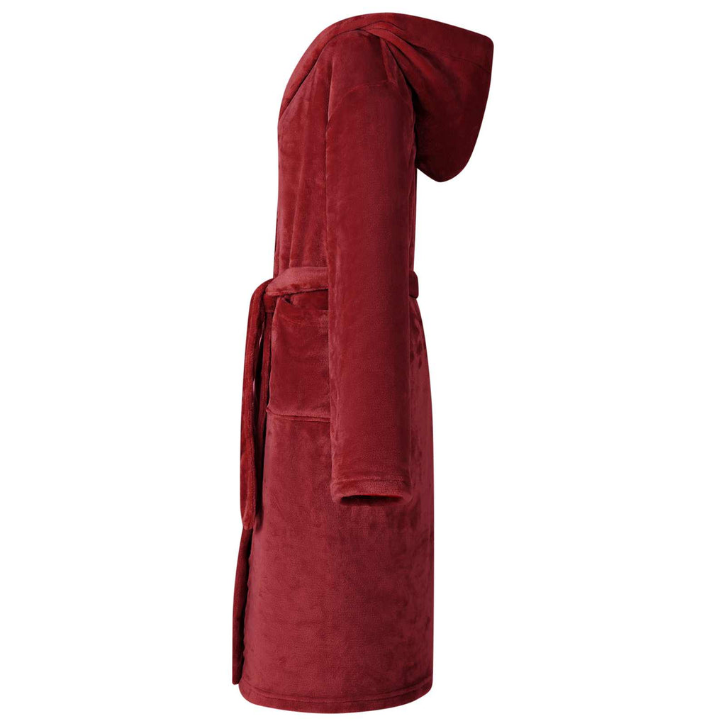 Vidaxl badjas hoodie bordeaux rood s flanel