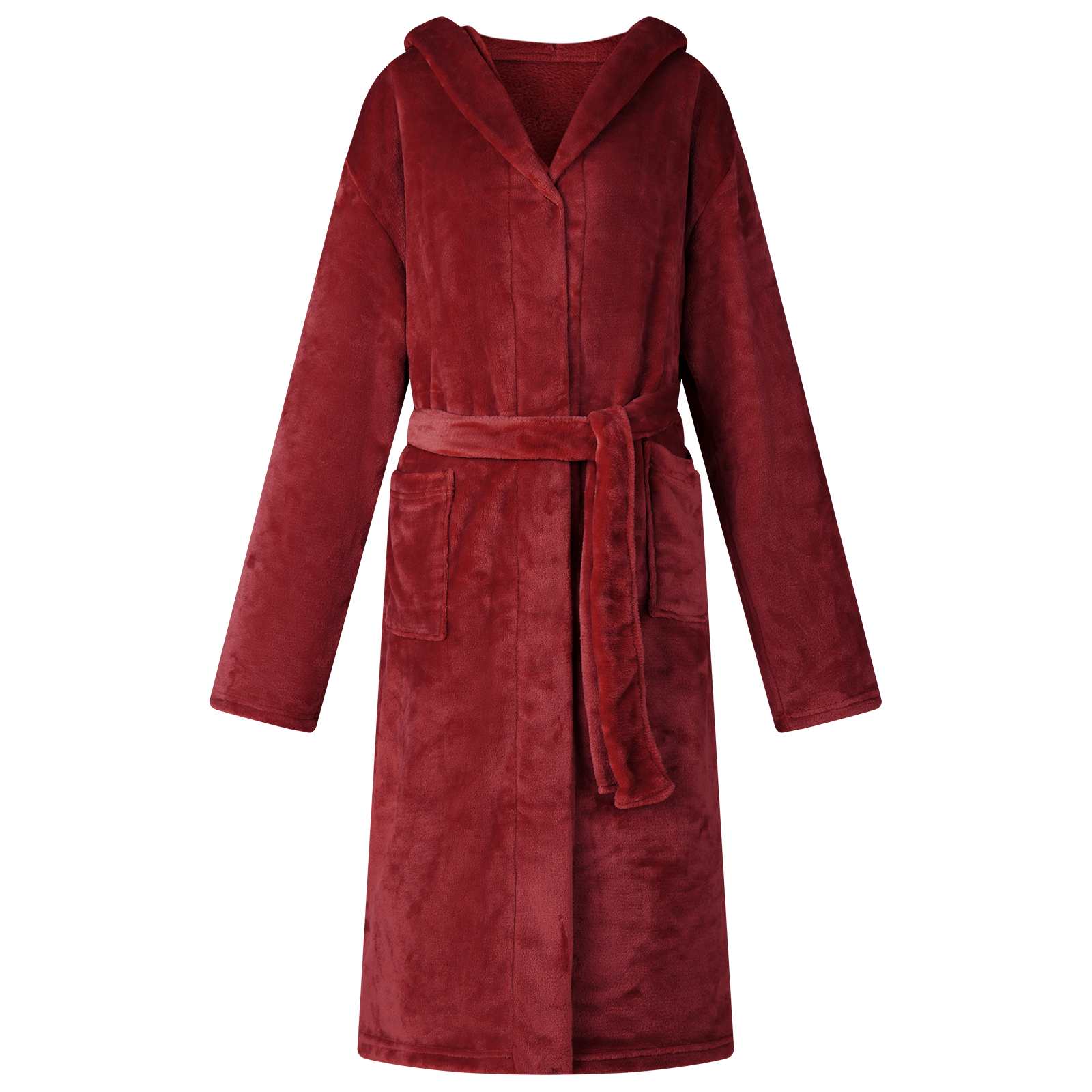 Vidaxl badjas hoodie bordeaux rood xxl flanel