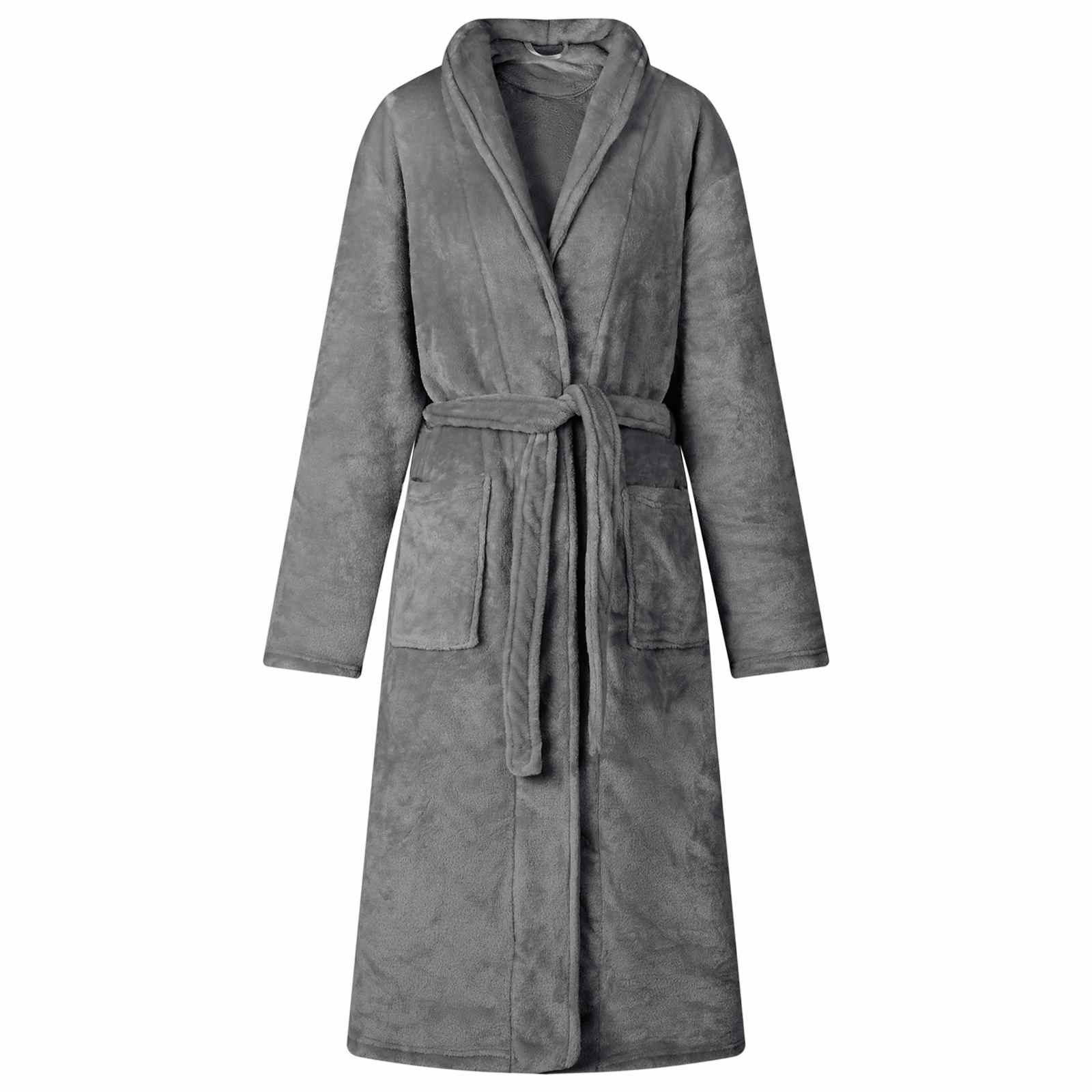 Vidaxl badjas zonder kap donkergrijs xl flanel