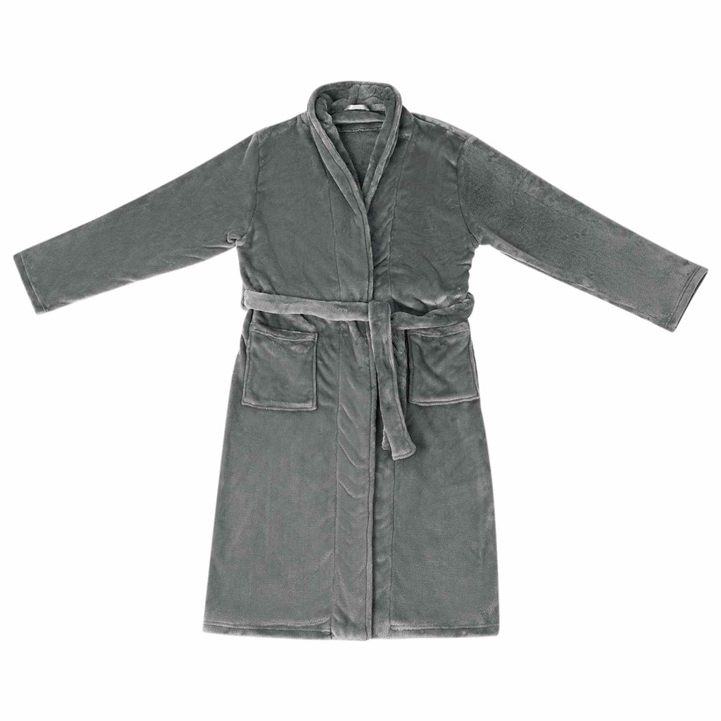 Vidaxl badjas zonder kap donkergrijs xl flanel