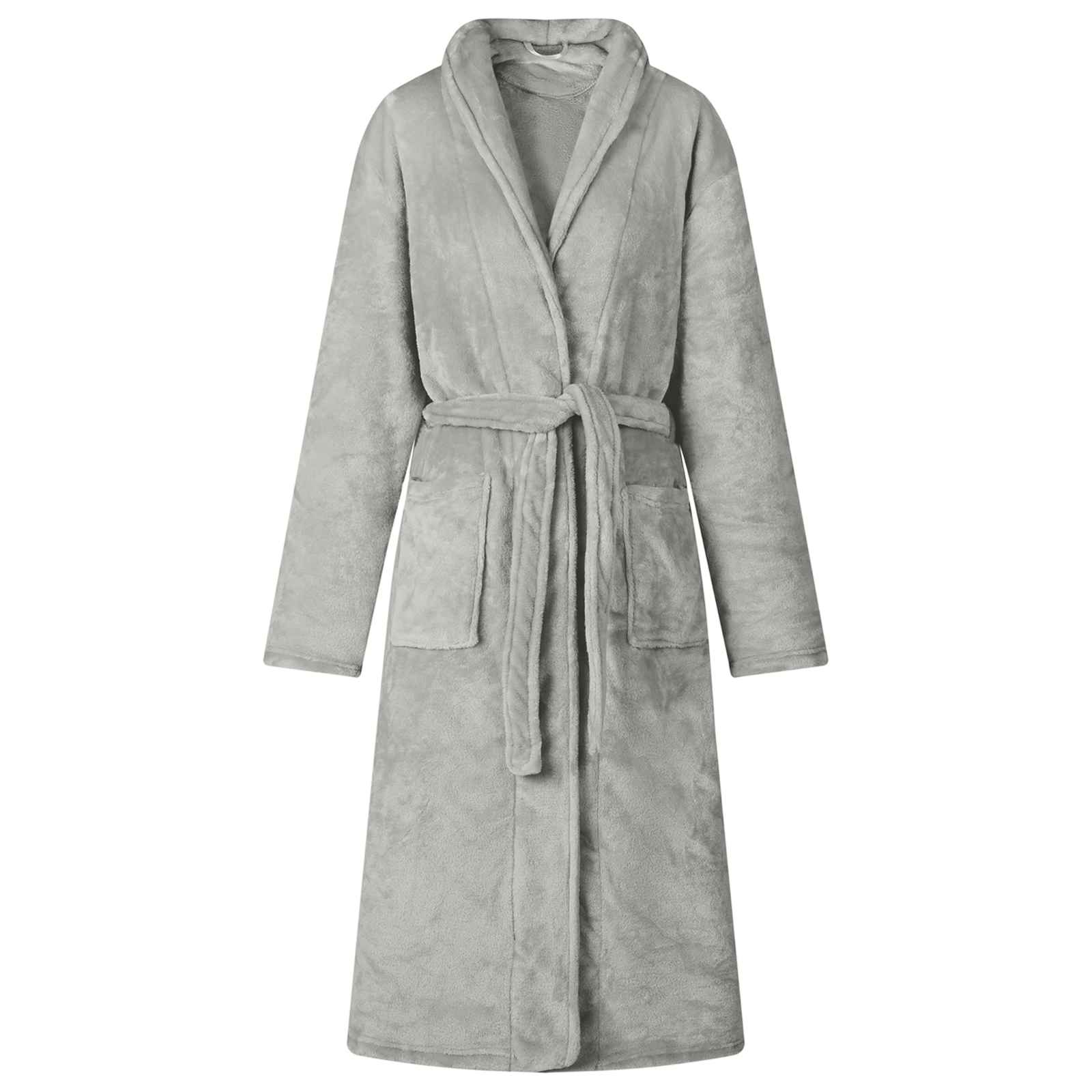 Vidaxl badjas zonder kap grijs xl flanel