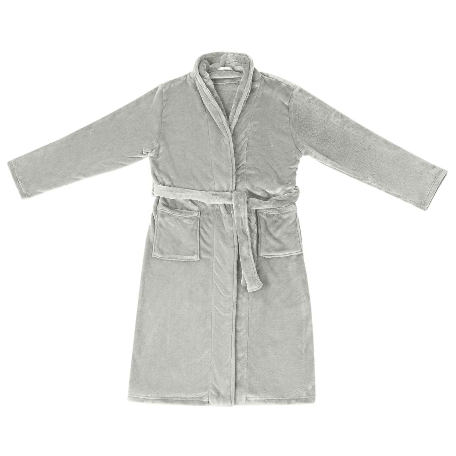 Vidaxl badjas zonder kap grijs xl flanel