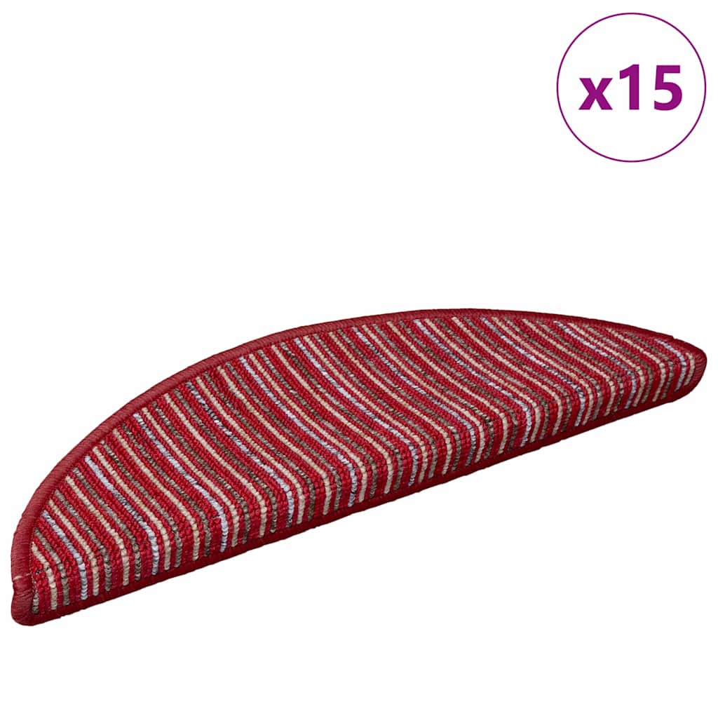 Vidaxl zelfklevende trapmatten 15 st 56 x 17 x 3 cm non-slip rood