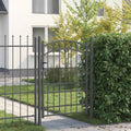 Vidaxl hekpoort met slot grijs 170 x 100 cm poedergecoat staal