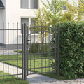 Vidaxl hekdeur met spijkers grijs 170 x 100 cm poedergecoat staal